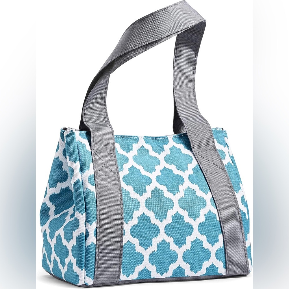 Fit & Fresh Venice Teal Ikat Tile Design Insulated Lunch Bag